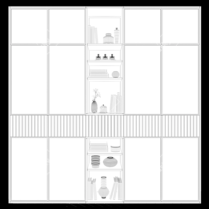 Modern Wood Handle Wardrobes 36 3D model image 3