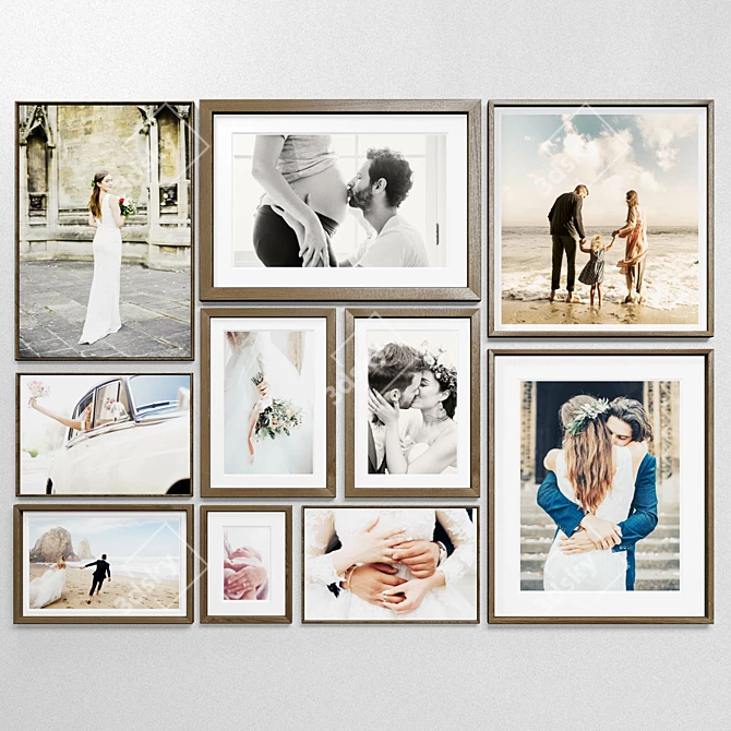 10-Piece Multi-Frame Wedding Art Set 3D model image 3