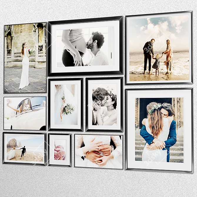 10-Piece Multi-Frame Wedding Art Set 3D model image 4