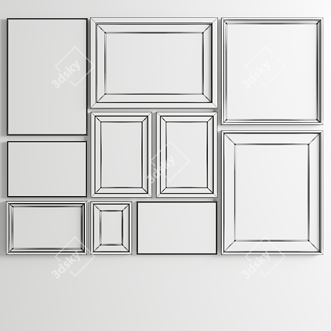 10-Piece Multi-Frame Wedding Art Set 3D model image 7