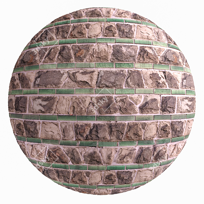 4k Stone Wall Material - Decorative Granite Slab Texture 3D model image 2