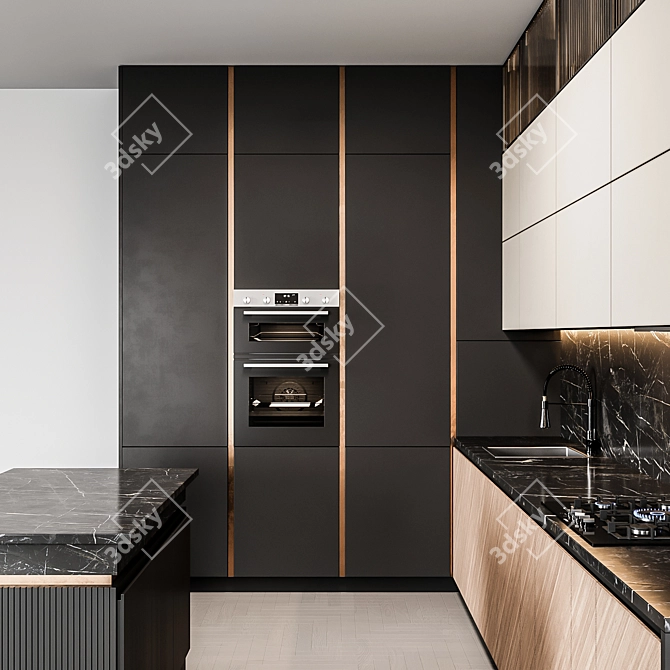 Sleek Kitchen Haven 3D model image 3