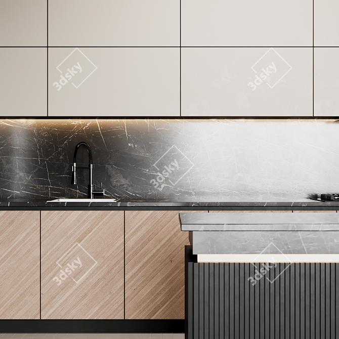 Sleek Kitchen Haven 3D model image 4