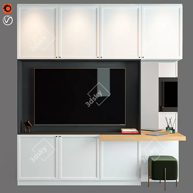 Customizable TV Wall Unit by Mr.Doors - Plaza 3D model image 1