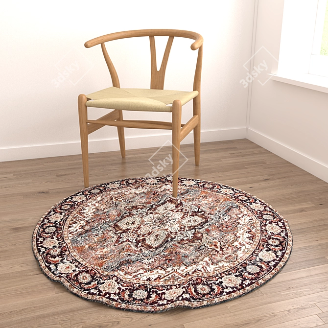 Round Rug Set: Versatile 3D Rugs 3D model image 2