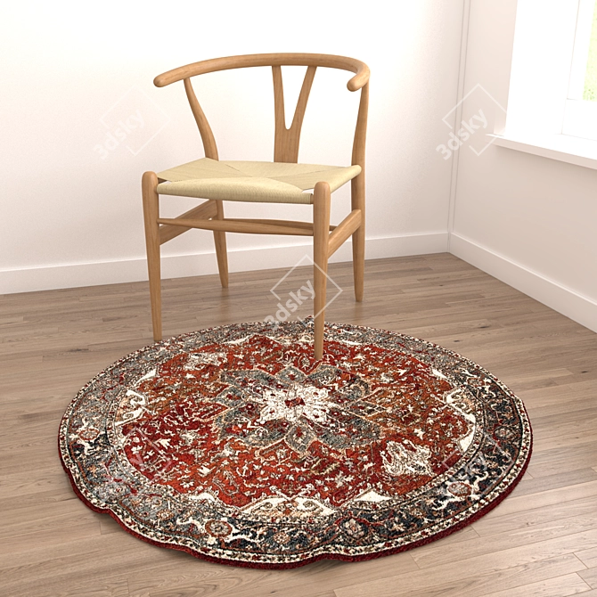 Round Rug Set: Versatile 3D Rugs 3D model image 6