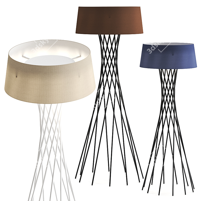 Elegant Mikado Floor Lamp 3D model image 1