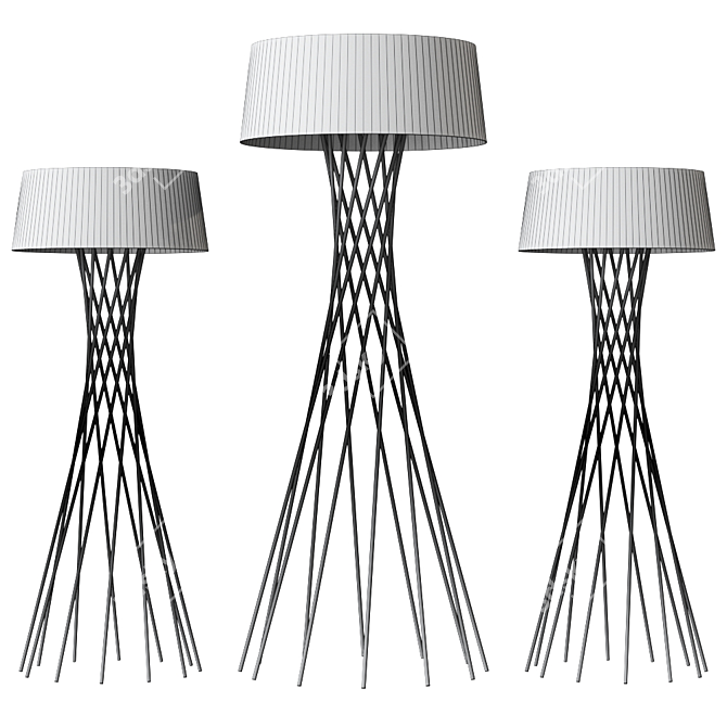 Elegant Mikado Floor Lamp 3D model image 2