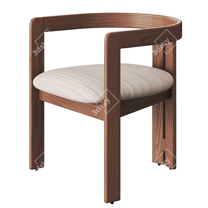 Pigreco Wooden Chair: Elegantly Crafted and Versatile 3D model image 1