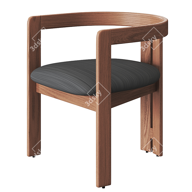 Pigreco Wooden Chair: Elegantly Crafted and Versatile 3D model image 2