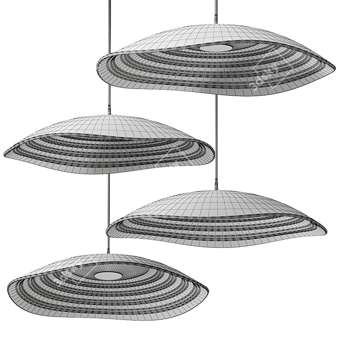 Elegant Valentina Pendant Lamp 3D model image 3