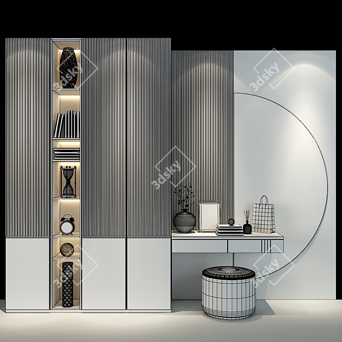 Modern Hallway Cabinet Set 3D model image 2