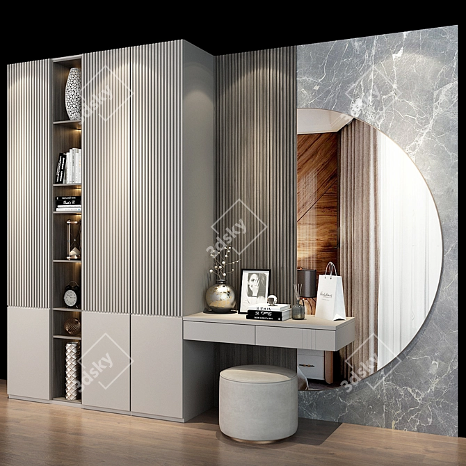 Modern Hallway Cabinet Set 3D model image 3