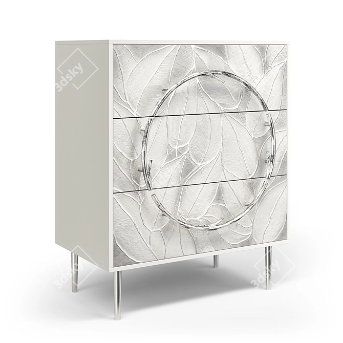 Antique Silver Art Style Chest 3D model image 6