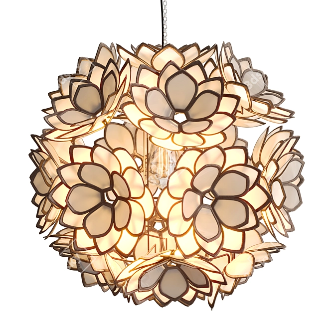 Elegant Capiz Flower Pendant 3D model image 2