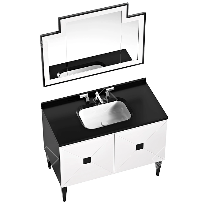 Jetset 2 Vanity Unit: Luxury Style & Function 3D model image 2