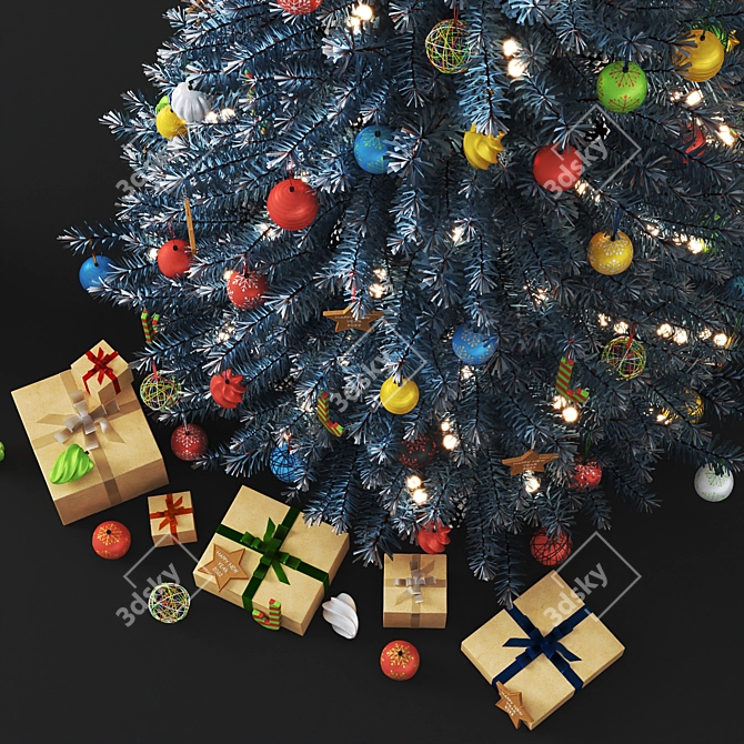 Blue Christmas Tree | Vray 3D model image 5