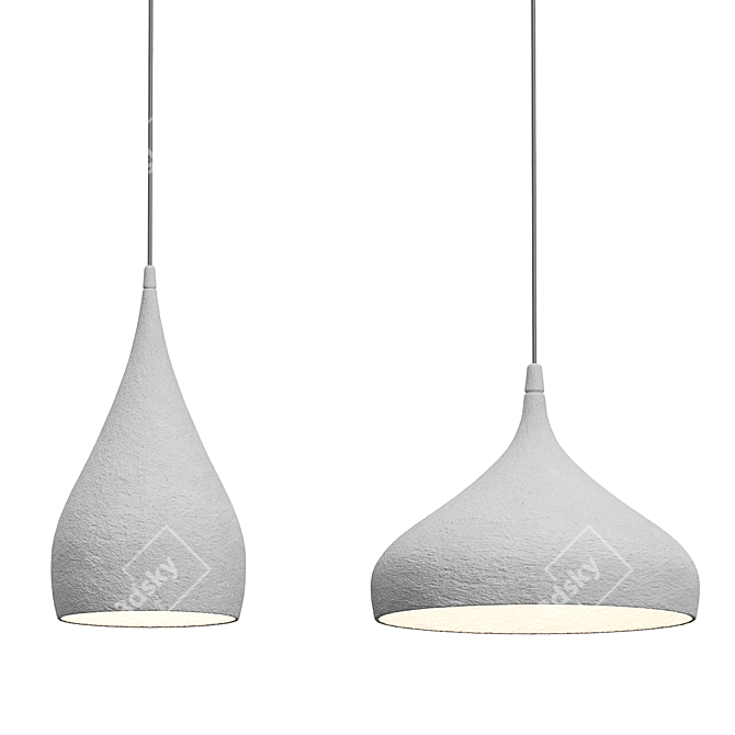 Elegant Spinning Pendant Light 3D model image 1