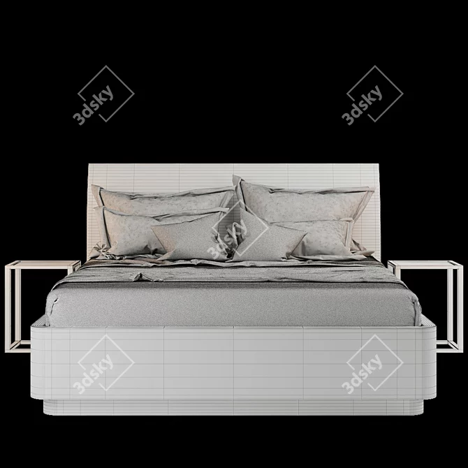 Bend Storage Bed: Sleek  and Functional 3D model image 2