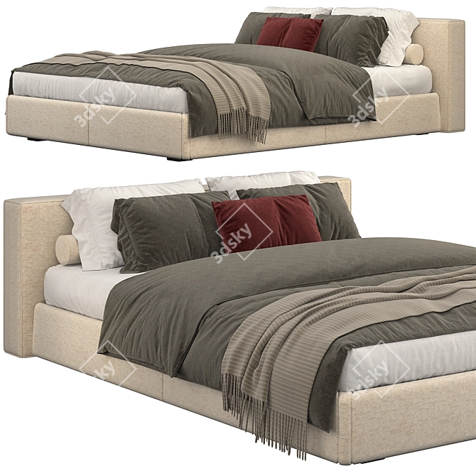 Alivar Echo Bed: Sleek and Modern Design 3D model image 1