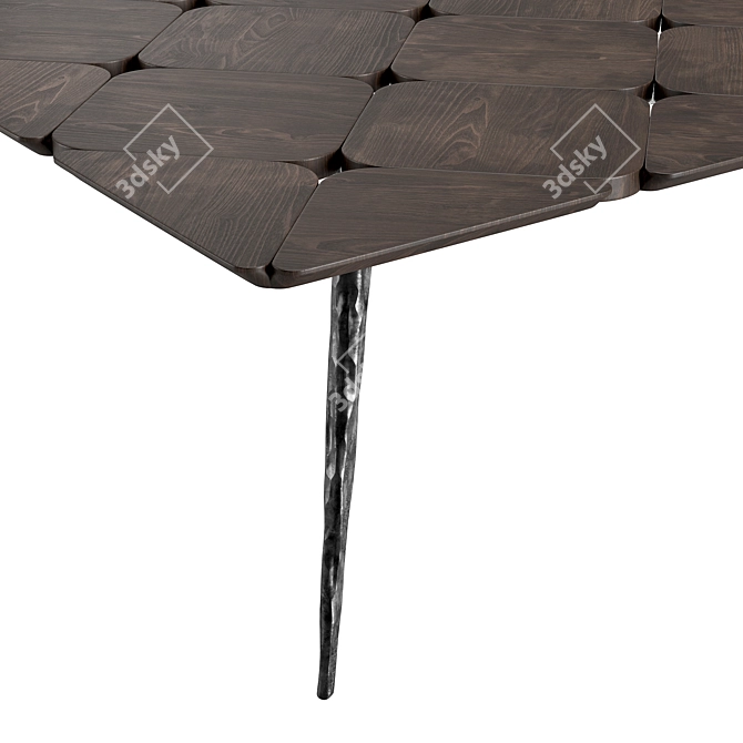 English Oak Coffee Table 3D model image 2