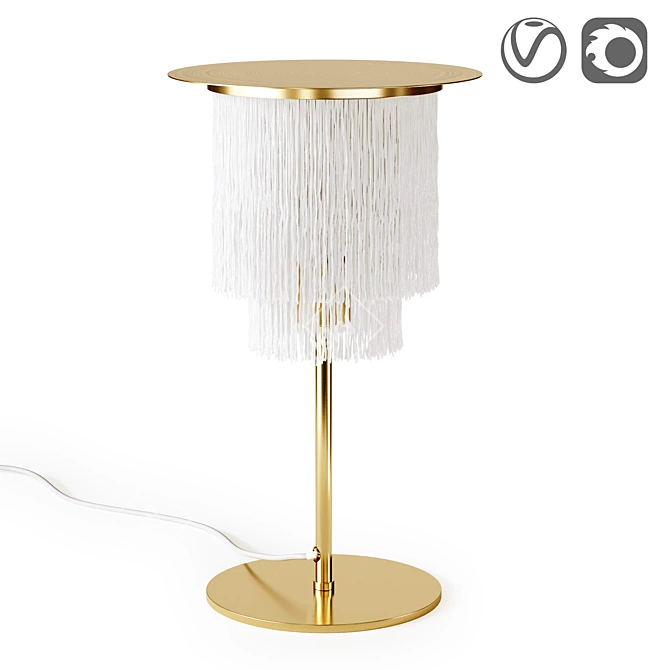 Elegant Frangie Brass Lamp 3D model image 1