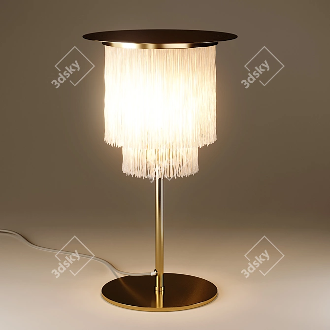 Elegant Frangie Brass Lamp 3D model image 3