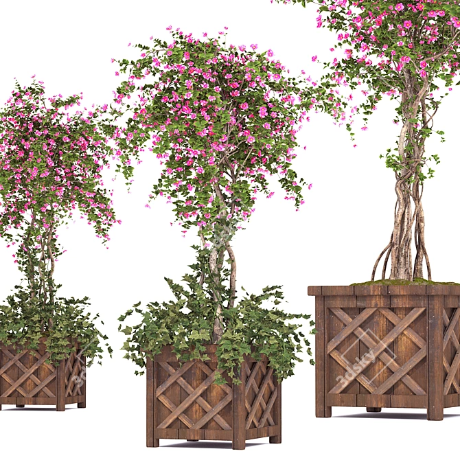 Thriving Spring Trio: 3D Plants 3D model image 1