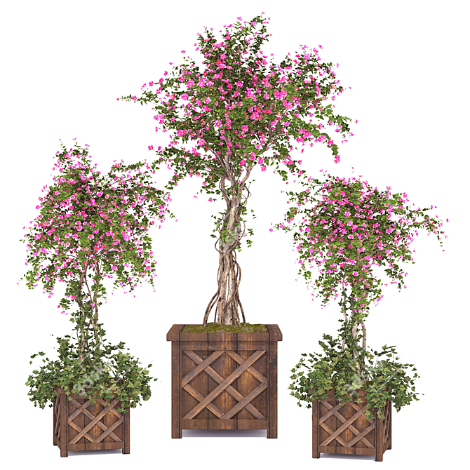 Thriving Spring Trio: 3D Plants 3D model image 3