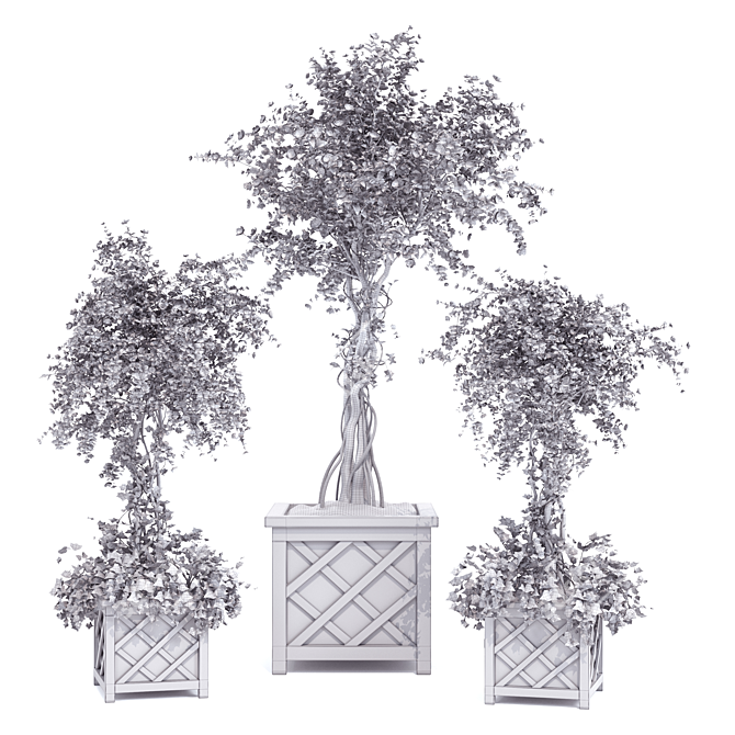 Thriving Spring Trio: 3D Plants 3D model image 4