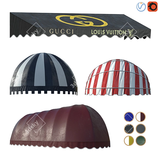 Title: Versatile Awning Solution 3D model image 4