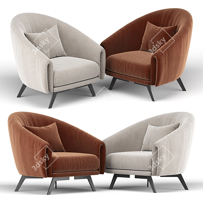 Sleek Saddie Armchair: Modern 2013 Design 3D model image 2