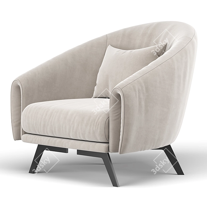 Sleek Saddie Armchair: Modern 2013 Design 3D model image 4