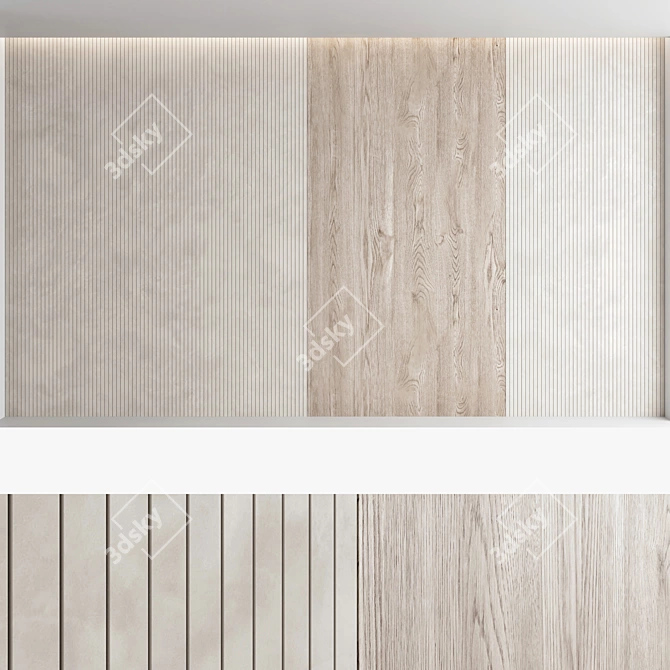 Decorative Wood Panel Set 3D model image 2