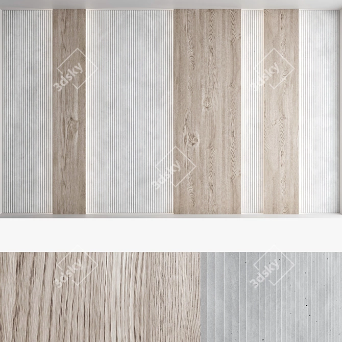 Decorative Wood Panel Set 3D model image 3