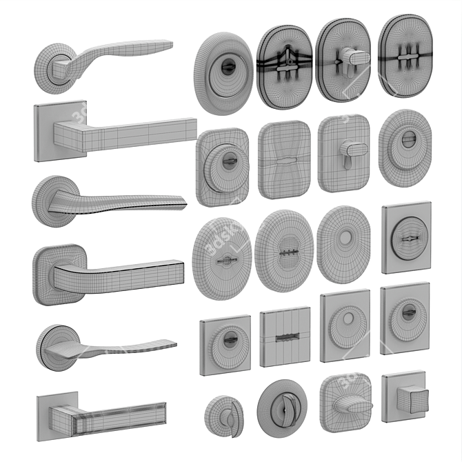 Premium Door Hardware Set 3D model image 2