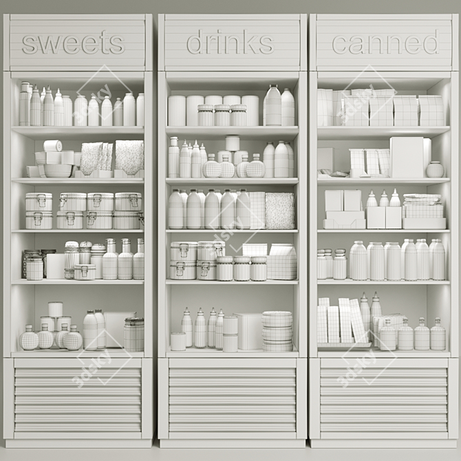 Supermarket Showcase Bundle: Products, Food, Lemonade, Snacks, Chocolate 3D model image 2