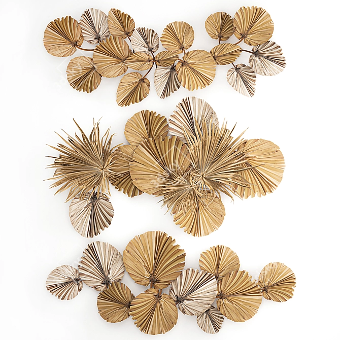 Eco Wall Decor: Bouquet of Dried Flowers 3D model image 4