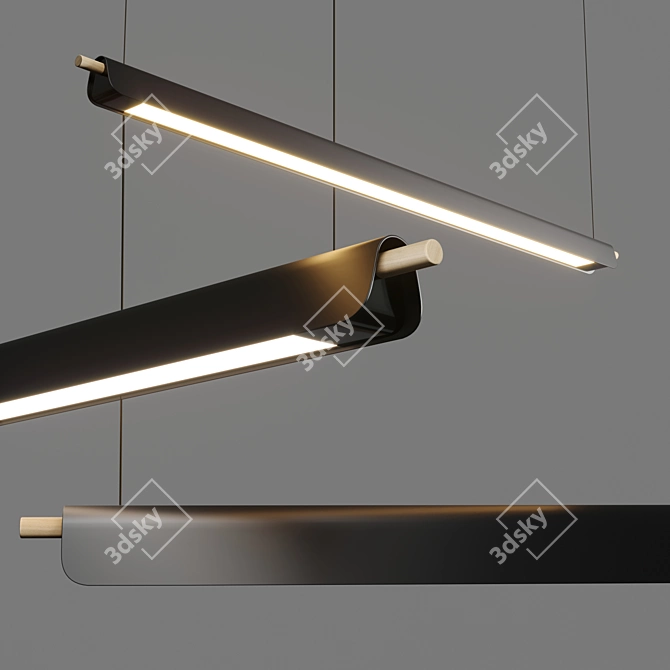 Sleek Trapets Pendant Light 3D model image 1