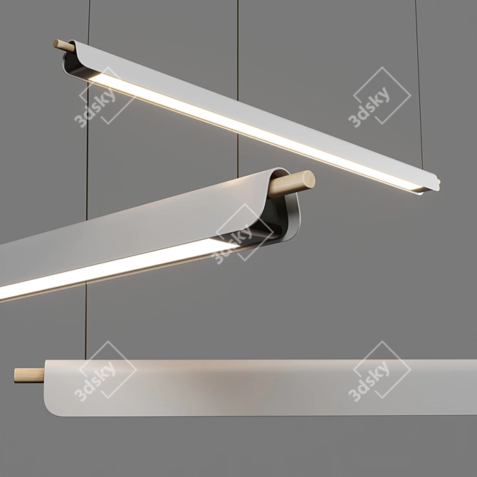 Sleek Trapets Pendant Light 3D model image 2