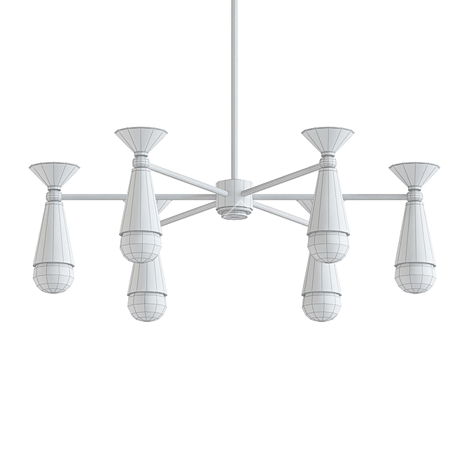 Art Deco Chandelier: Elegant Vintage Lighting 3D model image 2