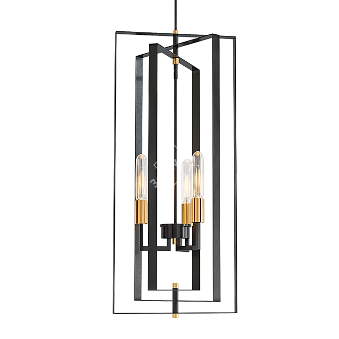 Dewees 3-Light Geometric Chandelier 3D model image 1