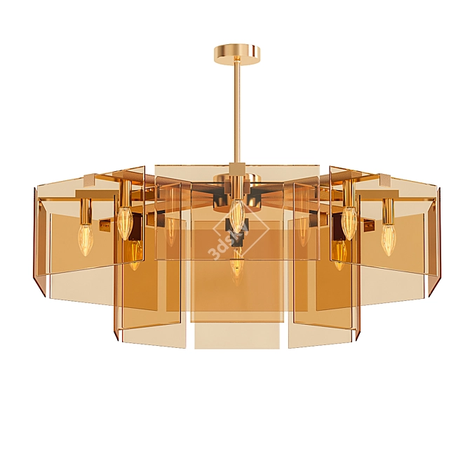 Grand Golden Chandeliers 3D model image 1