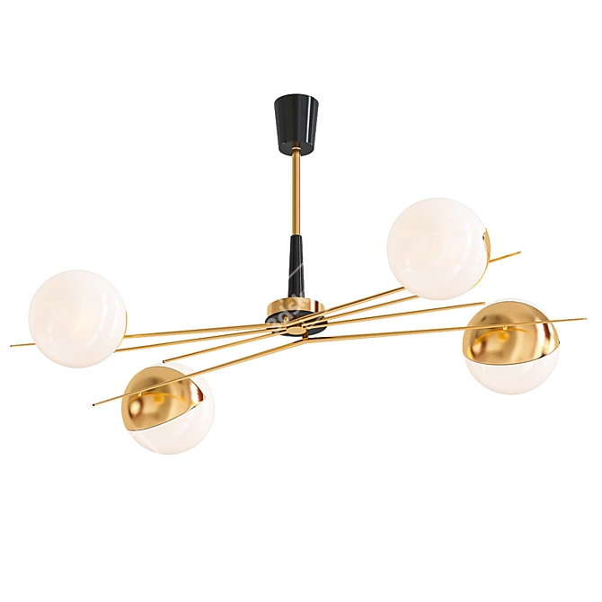 French Sputnik Ceiling Light 3D model image 1