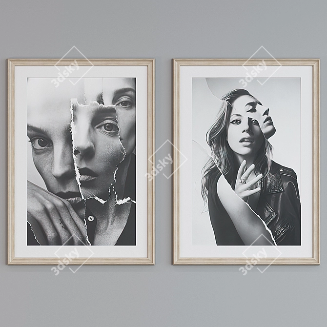 Modern Frame Set: Abstract Portraits 3D model image 5