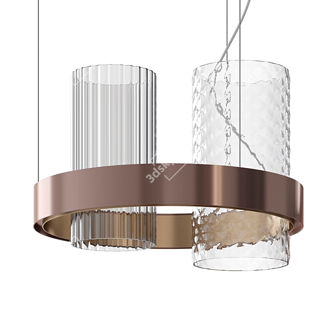 Vistosi Armonia SP | Hanging Lamp - Elegant Circles & Glass Cylinders 3D model image 3