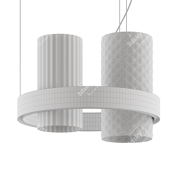 Vistosi Armonia SP | Hanging Lamp - Elegant Circles & Glass Cylinders 3D model image 4