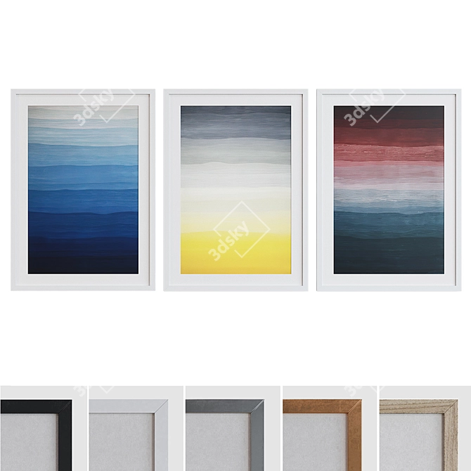 Modern Abstract Picture Frame Set 3D model image 1