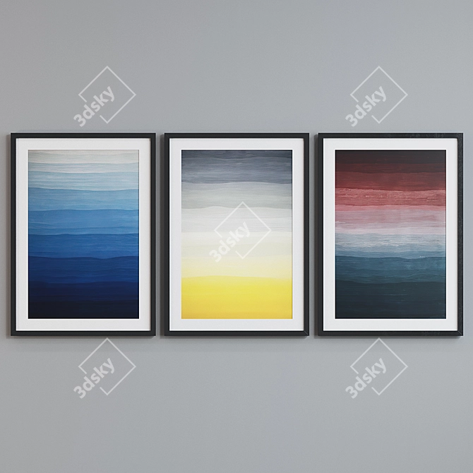 Modern Abstract Picture Frame Set 3D model image 2