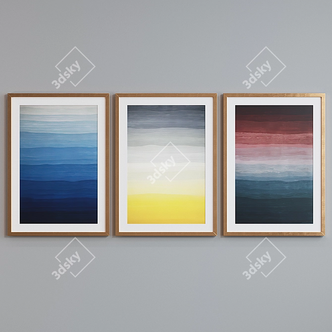 Modern Abstract Picture Frame Set 3D model image 4